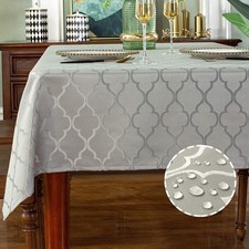Jacquard Tablecloth Damask Fabric Table Cloth Water Resistant Wrinkle Free ...