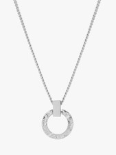 John Lewis Tutti Necklace Palm Col Textured Circle Pendant Rp £36 Gold or Silver