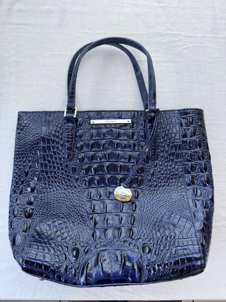 Brahmin Mini Asher Satchel Melbourne Leather Croc Embossed Shoulder Bag w/Wallet - Image 4 of 4