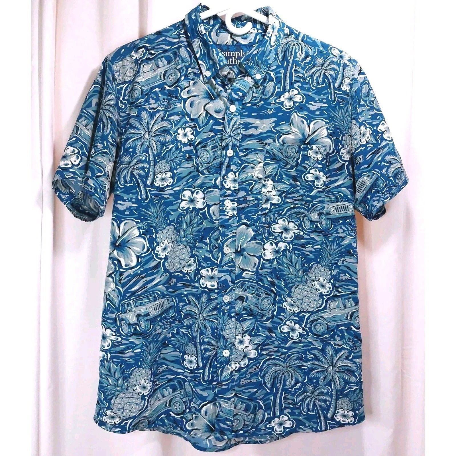 JEEP SIMPLY SOUTHERN HAWAIIAN Short Sleeve Shirt Beachy Summer Mens Size Small