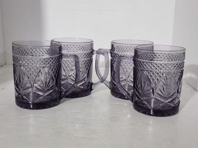 Arcoroc Cristal-d'Arques Luminarc Purple Amethyst coffee mugs lot of 4