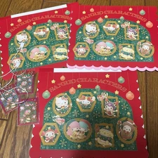 Sanrio Christmas Card Set 3pcs with Mascot 7x5.7in Holiday Gift Tags New