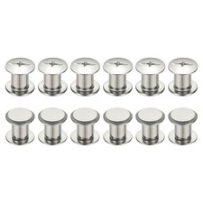 12 Sets Chicago Screws, 8x10mm(DxH) Phillips Binding Post Screw Rivets,Silver