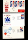 LOT 32677 453 3 FDC COVERS +BALLOON M/S PLATE 1 BLOCKS CENTENNIAL FLAG CANADA