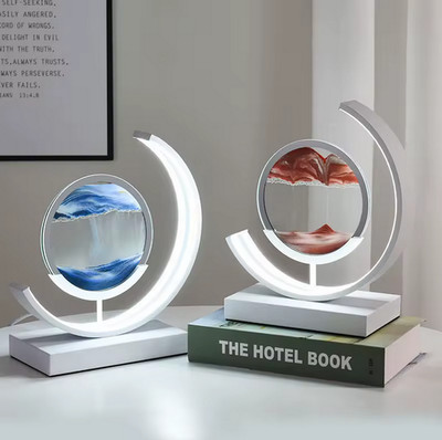 Touch Post Modern Table Lamp Led Art Quicksand Painting Bedside Night Light