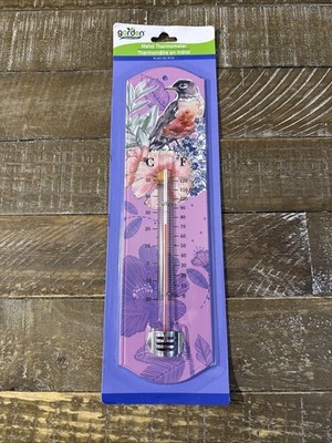 Garden Collection 10  Metal Thermometer Birds And Flowers