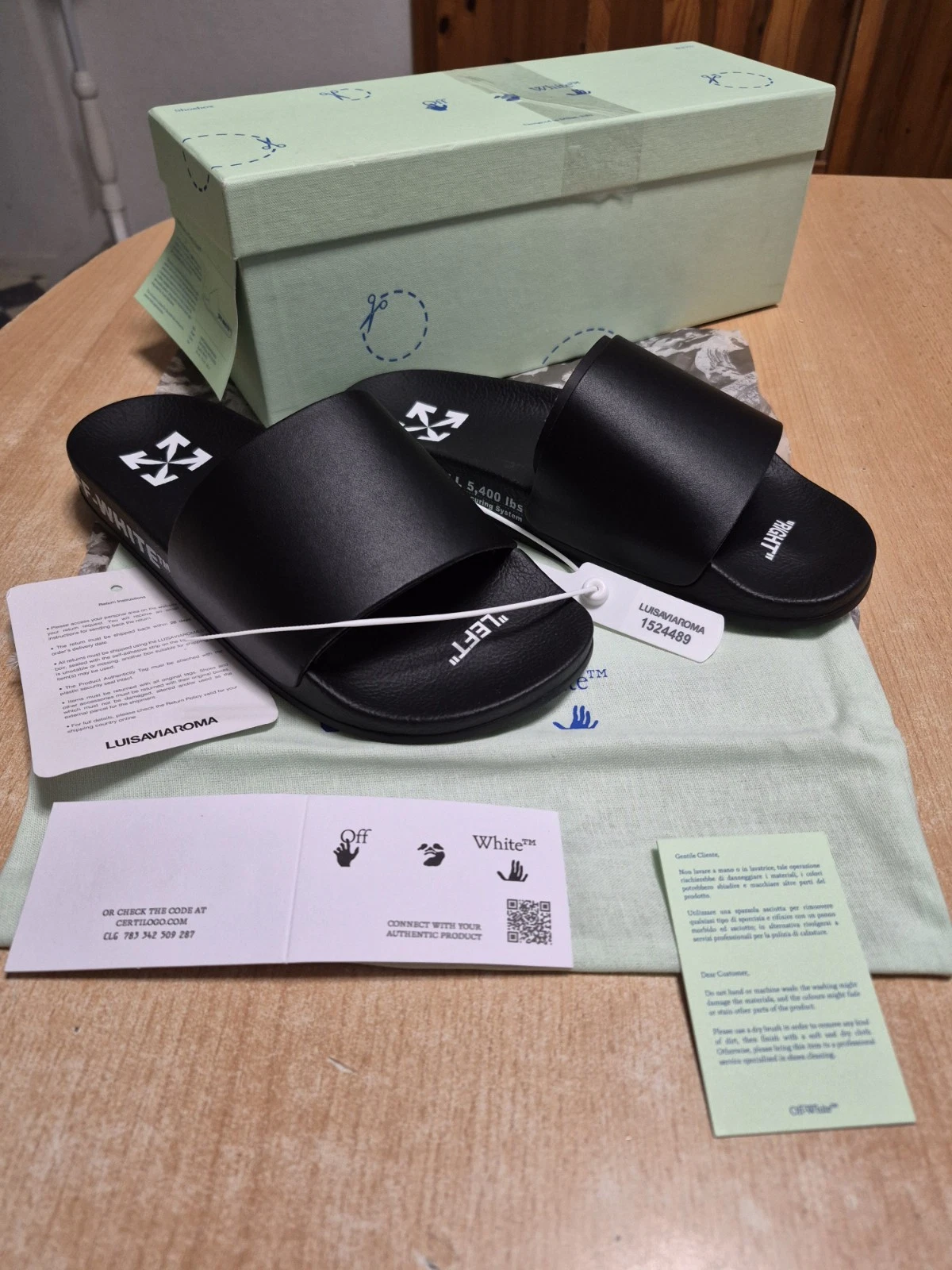 Off-White Industrial Belt Slides Shoes Sandals Size 40 New With Box Full Box