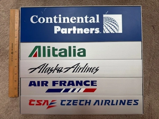 Continental Airlines Metal Alliance Placard/Very Good Condition/Circa 2002 - Image 3 of 4