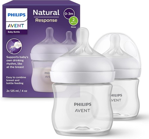 125ml Philips Baby Bottles - BPA Free, Anti-Colic for Newborn Comfort, Set of 2 - Picture 3 of 11