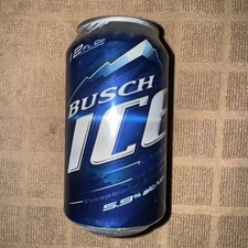 COLLECTIBLE BUSCH ICE ALUMINUM 12 Oz BEER Can AB ST LOUIS MO 13FEB09 BO UNIQUE