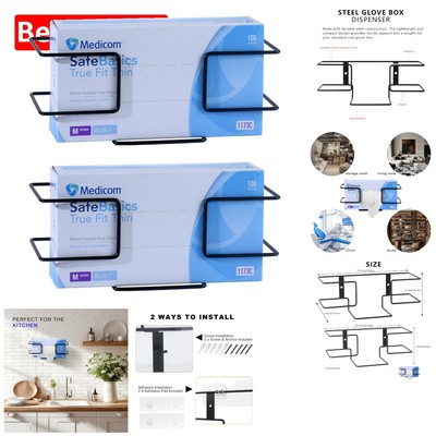 Space-Efficient Glove Holder Wall Mount - Perfect for Healthcare and Home Use
