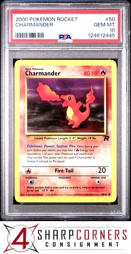 2000 POKEMON ROCKET #50 CHARMANDER PSA 10