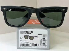 Classic Ray Ban Wayfarer MATTE BLACK Unisex Sunglasses RB2140 Authentic Italy