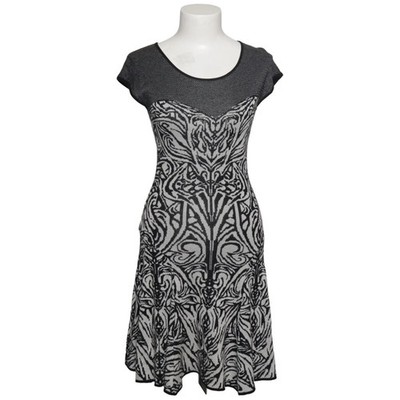 Max Studio, Kleid, Größe: S, Schwarz/Weiß, Baumwolle/Viskose, Print #lTA