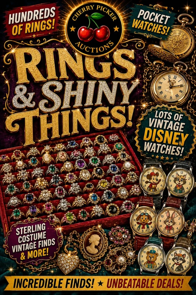 Cherry Picker Auctions - Vintage Jewelry, Sterling, Rings, & Watches!