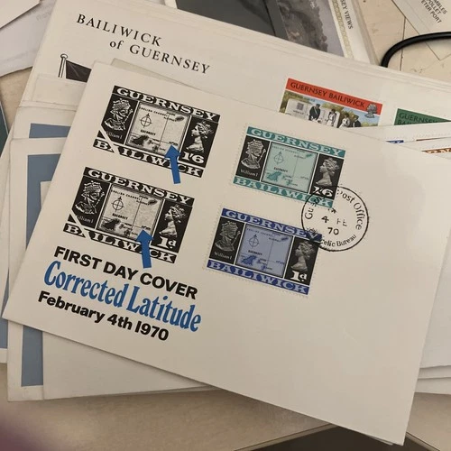 GUERNSEY First Day Cover FDC CORRECTED DEFINITIVES 1970 AS SCAN 1