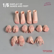1Set 1:6 Pale Hands Foot Accessories 12" Female Figure Body Model Kit 