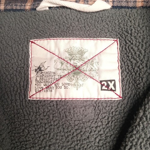 Huntington Surf Plaid Button Down Shirt Mens 2XL Lined Flannel Thick Shacket - Picture 5 of 12