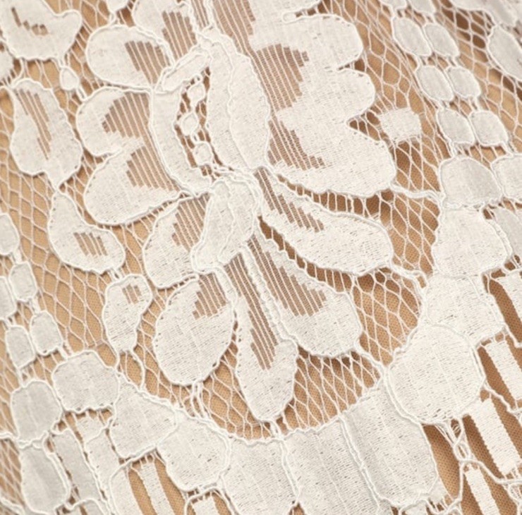 Lulus Pearson White Lace Short Sleeve Dress Cocktail Wedding Womens Size L  | eBay
