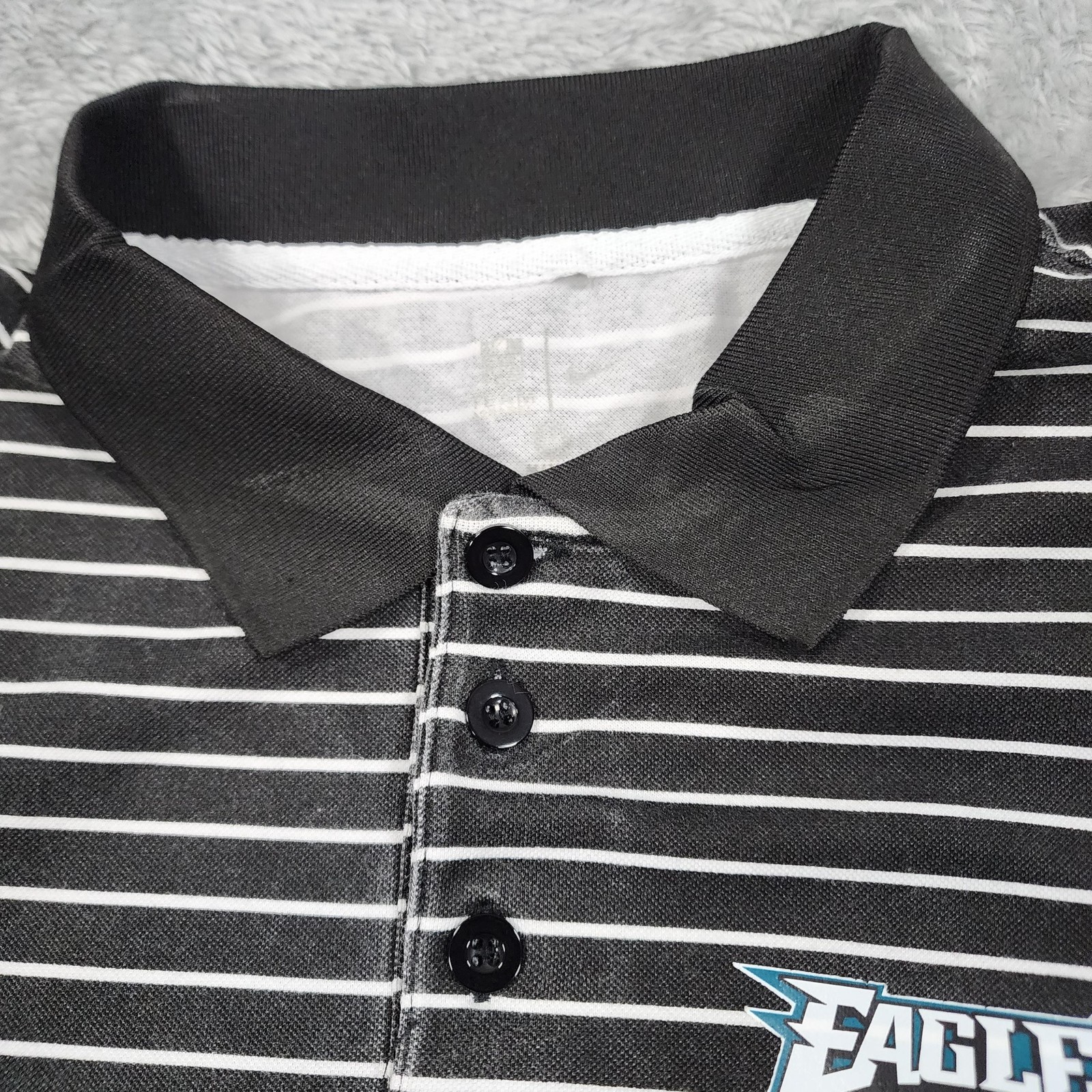 Nike Philadelphia Eagles Shirt Polo Mens Medium Black Striped NFL Football SB thumbnail 4