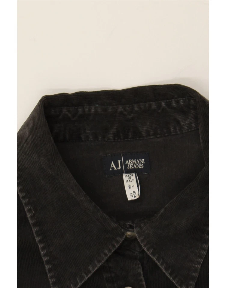 Camisa de pana ARMANI para mujer US 12 grande algodón negro CE08 Foto 3 de 3