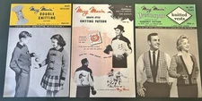 Mary Maxim knitting patterns lot football cardigan duffle coat vests vintage