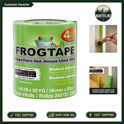 Green Multi-Surface Painter's Tape with PaintBlock - 4 Rolls Included