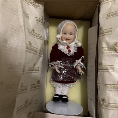 Ashton Drake Jennifer Porcelain Doll Miniature 92036 6'' Stand Red Velvet New 