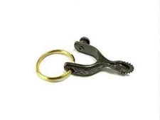 Formay 169904  western gun metal NP spur key chain black etched ,cowboy,  