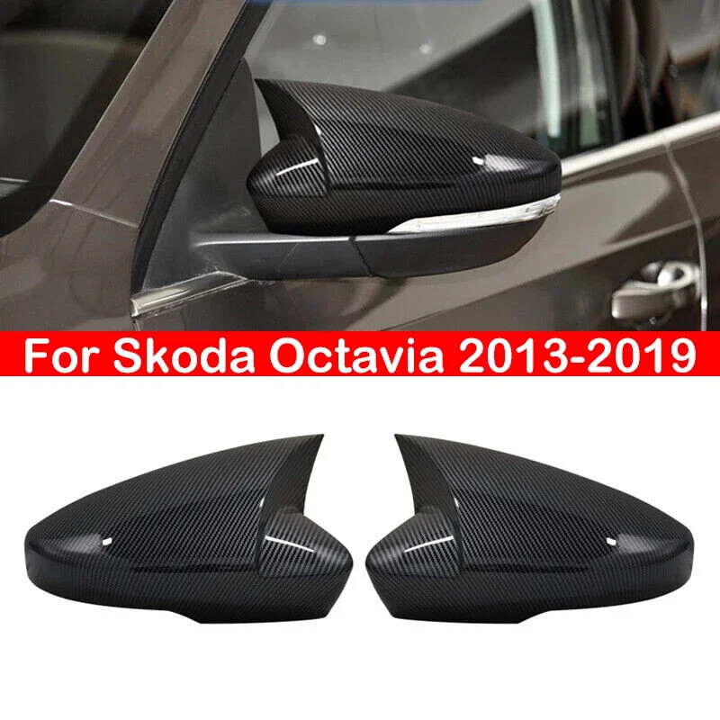 For US Skoda Octavia For VW T-ROC 2x Rearview Side Mirror Cover Wing Cap Trim
