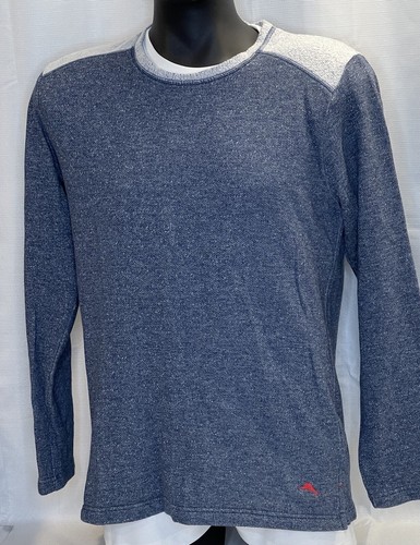 Tommy Bahama Men's Medium Pullover Sweater Crew Neck  Cotton Blend Blue/Gray - Picture 1 of 7