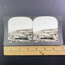 U.S. Canada Border in Alaska Yukon Stereoview Antique c1920s Y11815