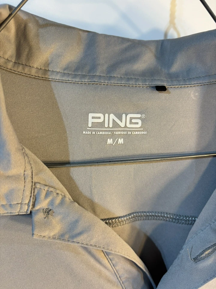 Lote de 3 polos de golf Ping Sensor geniales para hombre medianos M blancos azules grises Foto 3 de 4