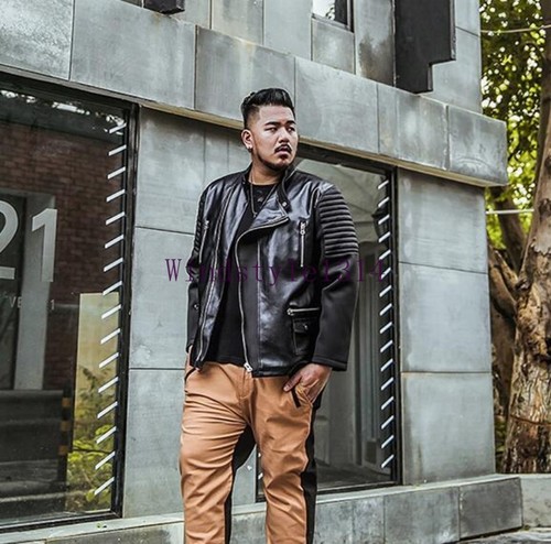 Men's Fashion Leather Jacket Coat 