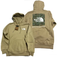 The North Face Mens - Box NSE Pullover Hoodie sweater -Khaki Stone/Military Camo