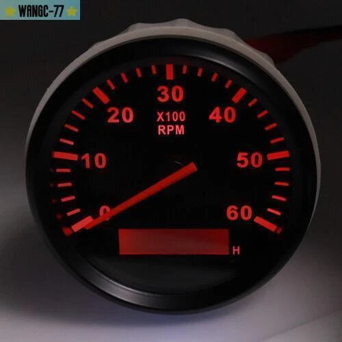 Tacómetro marino para coche medidor de barco reloj digital impermeable 6000 RPM 316L 85 mm Foto 2 de 4