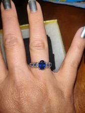 Zales Lab Created Sapphire Size 7 ring engagement 