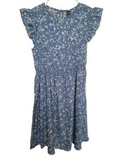 NWT Shein Womens Floral Knee Length Dress Smocked Waist Cottagecore Size 6