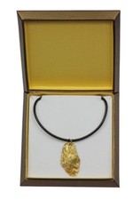 Briard - gold plated necklace with image of a dog, quality, Art Dog IE