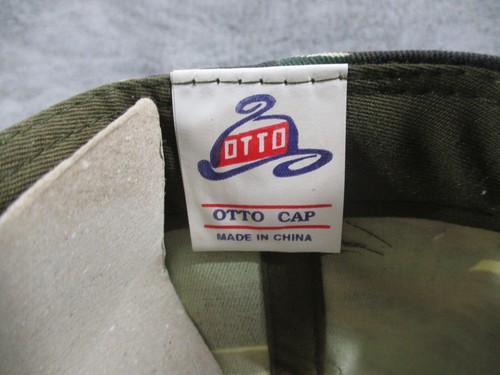 Vintage Otto Cap Camo Hat Green Snapback Adjustable Heavy Fade Blank NWOT - Picture 4 of 9