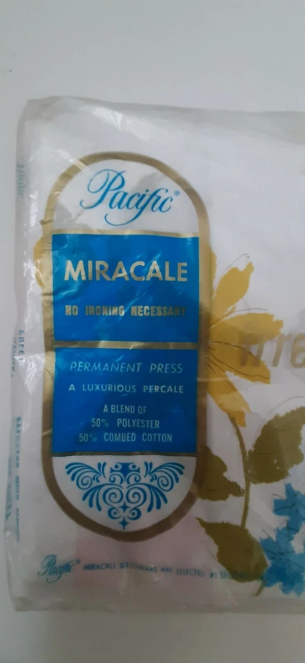 De colección Pacific Miracale Percale Lujoso Estándar Hoja Plana Azul Rosa Floral  Foto 2 de 4