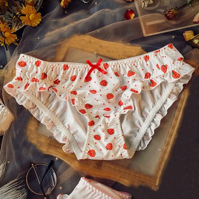 Lolita Ruffles Bow Panties Briefs Mori Girls Underpant Japanese Sweet Underwear