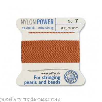 KORNELIAN NYLON POWER SEIDENFADEN 0,75mm FÄDELPERLEN PERLEN GRIFFIN 7