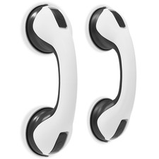 2 x SAFETY SUPPORT HAND RAIL HANDLE BAR GRIP GRAB SUCTION BATH BATHROOM SHOWER