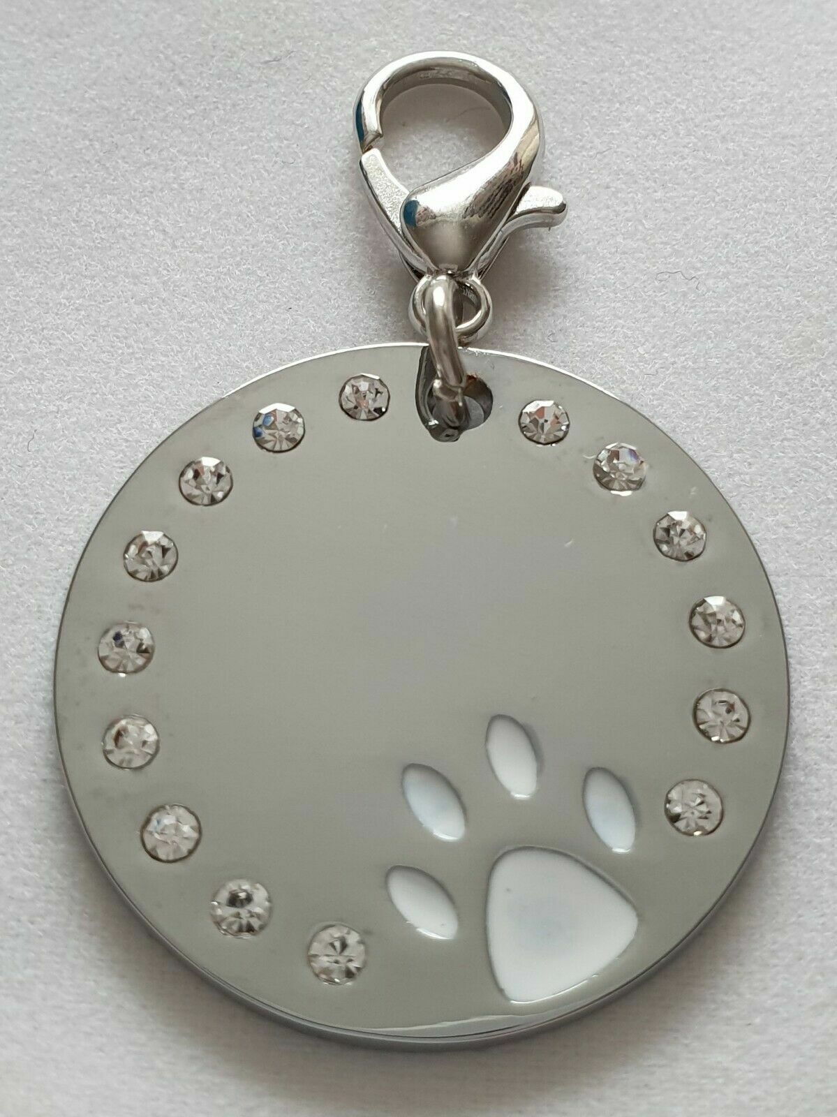 Personalised Diamonds ENGRAVING Dog ID Cat ID Name Bling Tag Puppy Pet