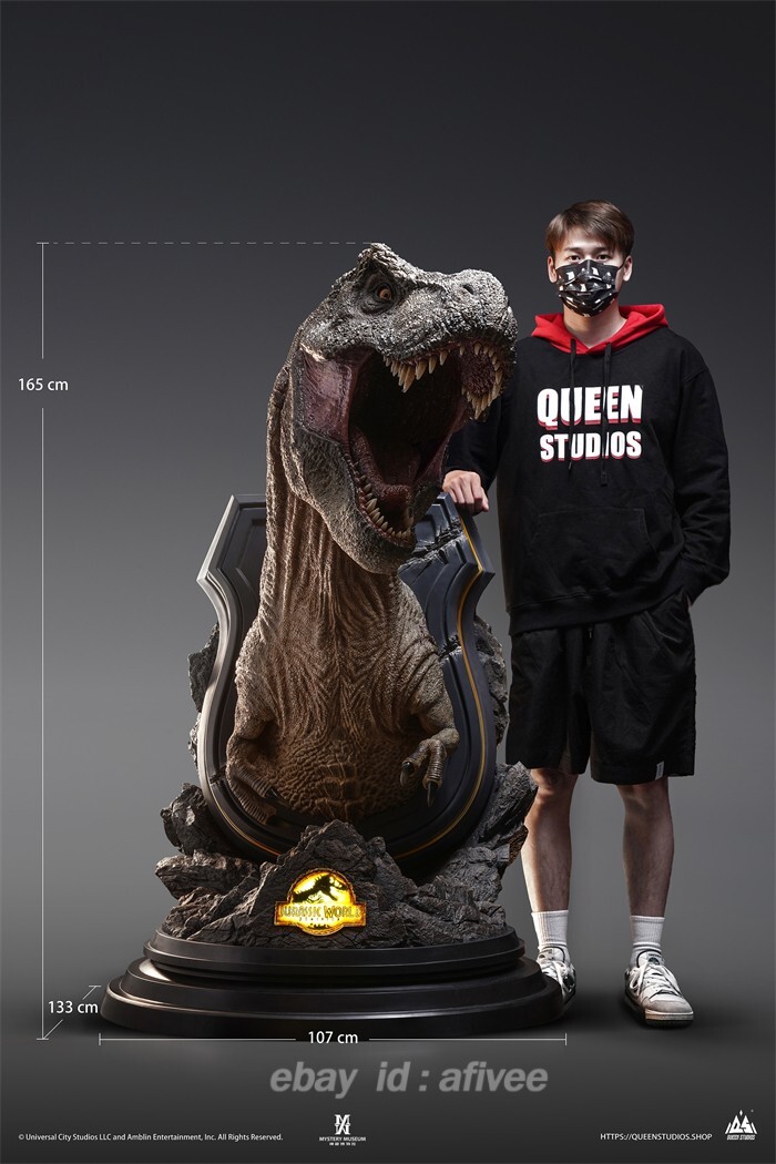 彫刻・オブジェ trueiin Queen Studios 165CM 1/3 Tyrannosaurus Rex bust statue Global