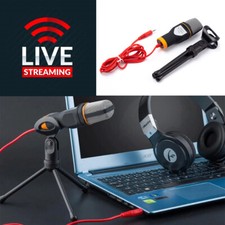 3.5mm Microphone With Mini Stand Tripod Recording Computer PC Phone Desktop Live