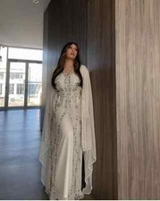Farasha SALE Hand Work Fancy Islamic Moroccan EID Kaftan Dubai Long Gown Abaya