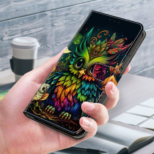 Strap Tape Owl Flower Tiger Wallet Cover Case For 11 12 13 14 15 16 Pro Max - Picture 5 of 22