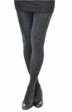 HUE Gray Crocodile Luster Control Top Tights Women's Sz S/M  U14084 Cobblestone